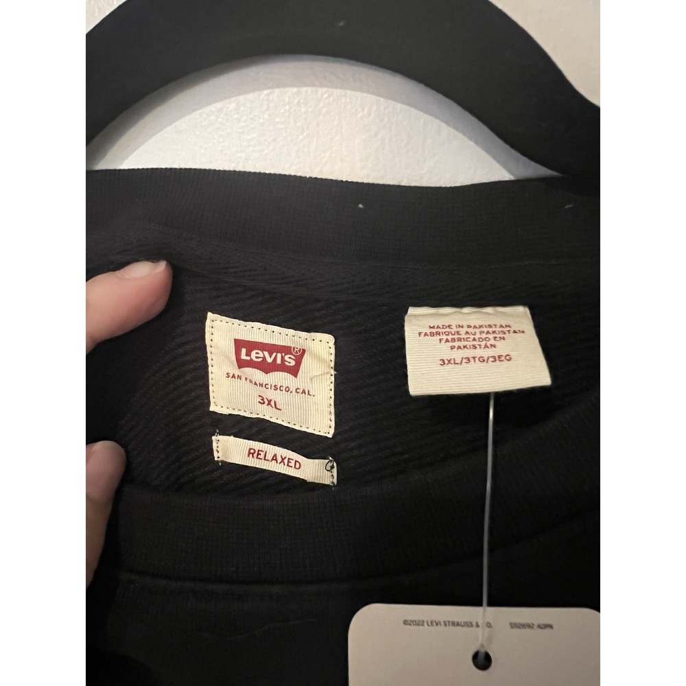 Levi's Graphic Crewneck Sweatshirt Black Size 3X Men's Retro Graphic Back - Picture 3 of 6
